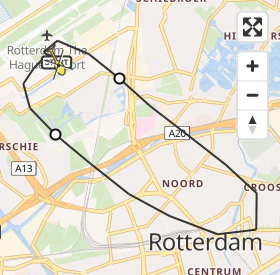 Vlucht Traumahelikopter PH-DOC van Rotterdam The Hague Airport naar Rotterdam The Hague Airport op dinsdag 18 juni 2024 10:05