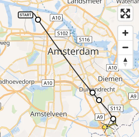 Vlucht Traumahelikopter PH-TTR van Amsterdam Heliport naar Academisch Medisch Centrum (AMC) op dinsdag 18 juni 2024 11:08