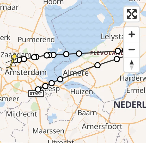 Vlucht Traumahelikopter PH-TTR van Academisch Medisch Centrum (AMC) naar Amsterdam Heliport op dinsdag 18 juni 2024 11:35