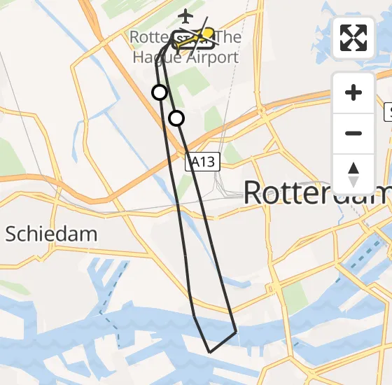 Vlucht Traumahelikopter PH-DOC van Rotterdam The Hague Airport naar Rotterdam The Hague Airport op dinsdag 18 juni 2024 13:30