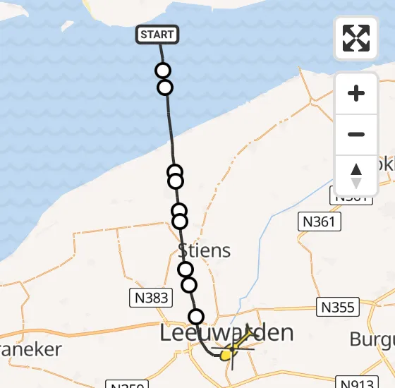 Vlucht Ambulancehelikopter PH-HOW van Ballum naar Leeuwarden op dinsdag 18 juni 2024 13:51
