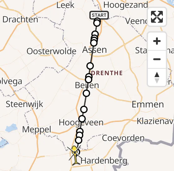 Vlucht Traumahelikopter PH-MAA van Groningen Airport Eelde naar Dedemsvaart op dinsdag 18 juni 2024 16:41