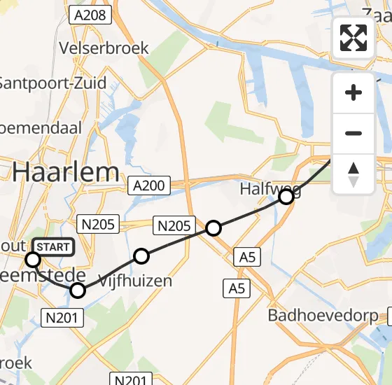 Vlucht Traumahelikopter PH-TTR van Haarlem naar Amsterdam Heliport op dinsdag 18 juni 2024 15:12
