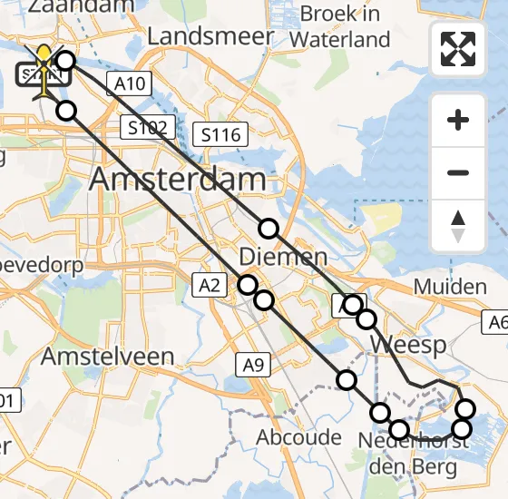 Vlucht Traumahelikopter PH-TTR van Amsterdam Heliport naar Amsterdam Heliport op dinsdag 18 juni 2024 20:16