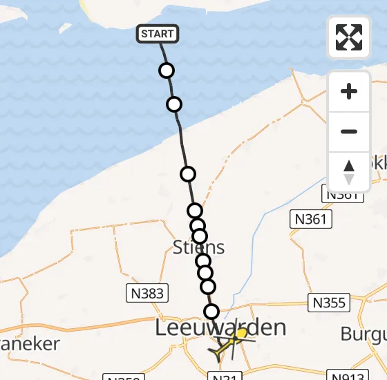Vlucht Ambulancehelikopter PH-HOW van Ballum naar Leeuwarden op woensdag 19 juni 2024 17:38