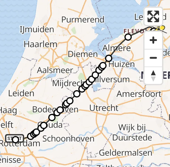 Vlucht Traumahelikopter PH-DOC van Rotterdam The Hague Airport naar Lelystad Airport op donderdag 20 juni 2024 9:19