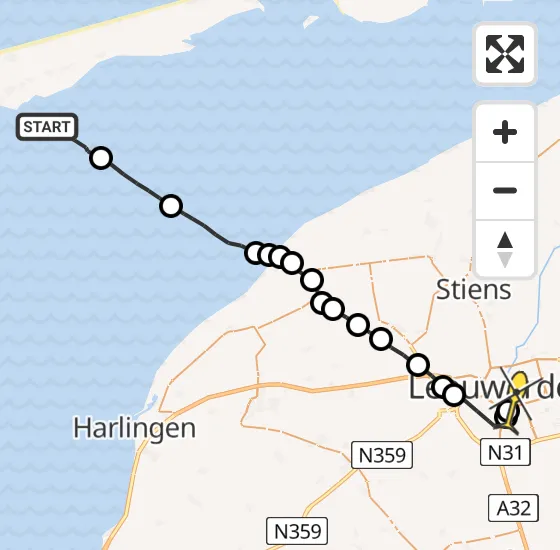 Vlucht Ambulancehelikopter PH-HOW van Formerum naar Leeuwarden op donderdag 20 juni 2024 12:41