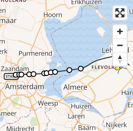 Vlucht Traumahelikopter PH-TTR van Amsterdam Heliport naar Lelystad Airport op donderdag 20 juni 2024 12:51