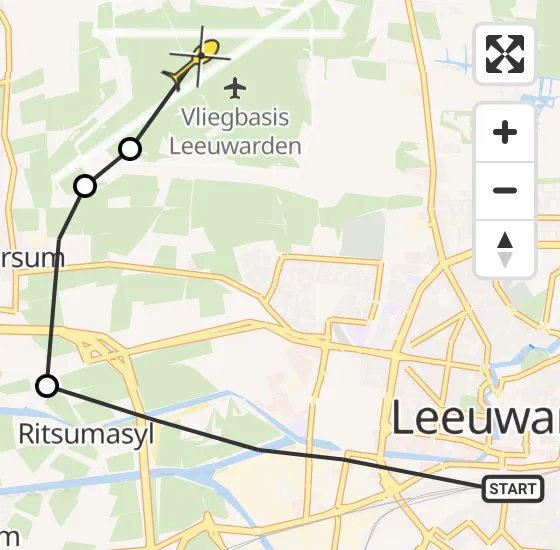 Vlucht Ambulancehelikopter PH-HOW van Leeuwarden naar Vliegbasis Leeuwarden op donderdag 20 juni 2024 11:23