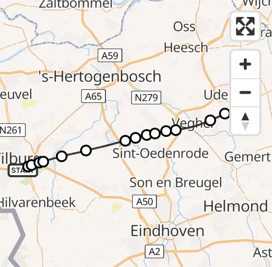 Vlucht Traumahelikopter PH-HVB van Tilburg naar Vliegbasis Volkel op donderdag 20 juni 2024 11:42
