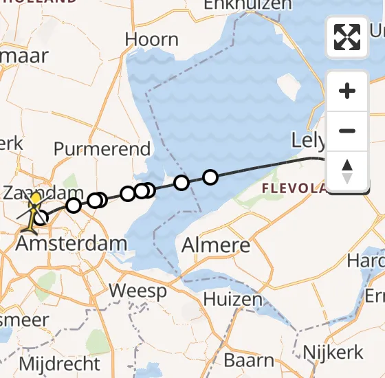 Vlucht Traumahelikopter PH-DOC van Lelystad Airport naar Amsterdam Heliport op donderdag 20 juni 2024 13:45