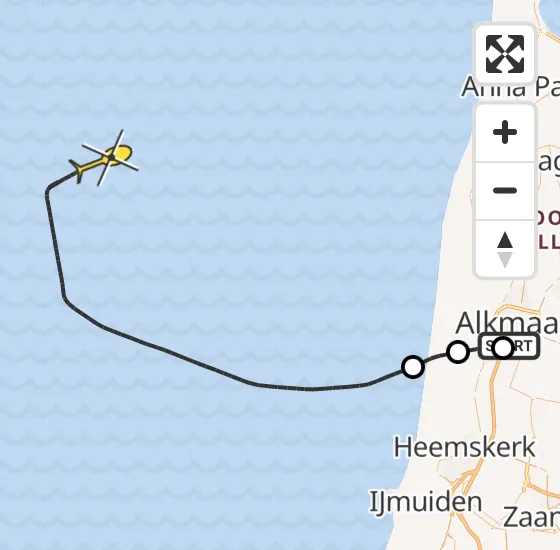 Vlucht Kustwachthelikopter PH-SAR van Alkmaar naar  op donderdag 20 juni 2024 20:24