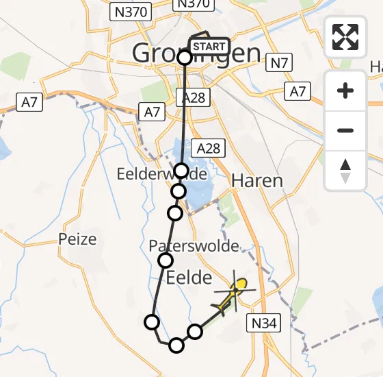 Vlucht Traumahelikopter PH-MAA van Universitair Medisch Centrum Groningen naar Groningen Airport Eelde op donderdag 20 juni 2024 20:28