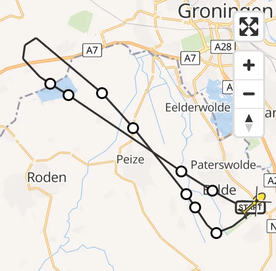 Vlucht Traumahelikopter PH-MAA van Groningen Airport Eelde naar Groningen Airport Eelde op vrijdag 21 juni 2024 17:28