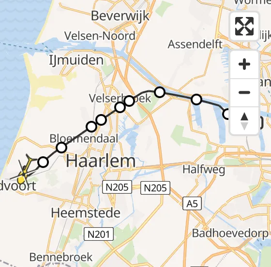 Vlucht Traumahelikopter PH-DOC van Amsterdam Heliport naar Zandvoort op vrijdag 21 juni 2024 18:51