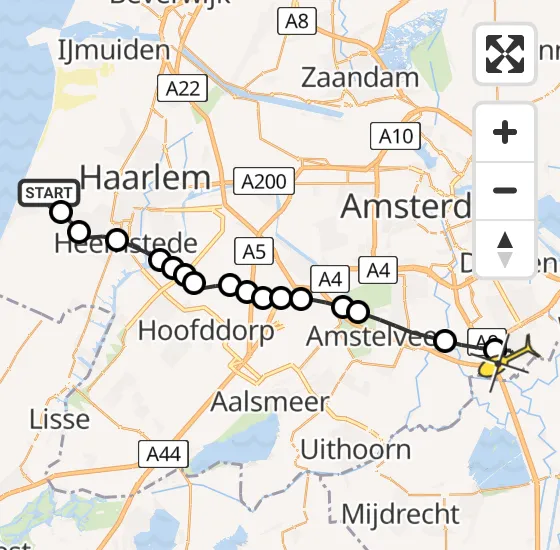 Vlucht Traumahelikopter PH-DOC van Zandvoort naar Academisch Medisch Centrum (AMC) op vrijdag 21 juni 2024 19:27