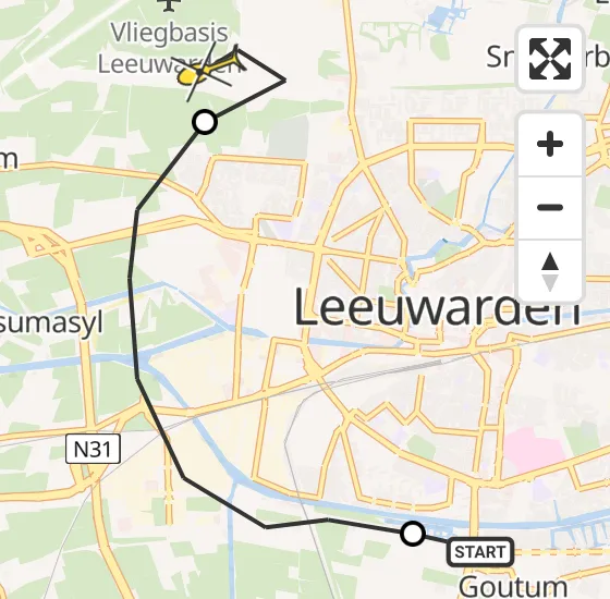 Vlucht Ambulancehelikopter PH-HOW van Goutum naar Vliegbasis Leeuwarden op zaterdag 22 juni 2024 10:13