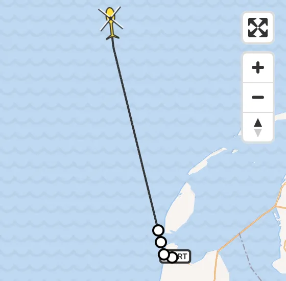 Vlucht Kustwachthelikopter PH-SAR van Vliegveld De Kooy naar  op zaterdag 22 juni 2024 12:47