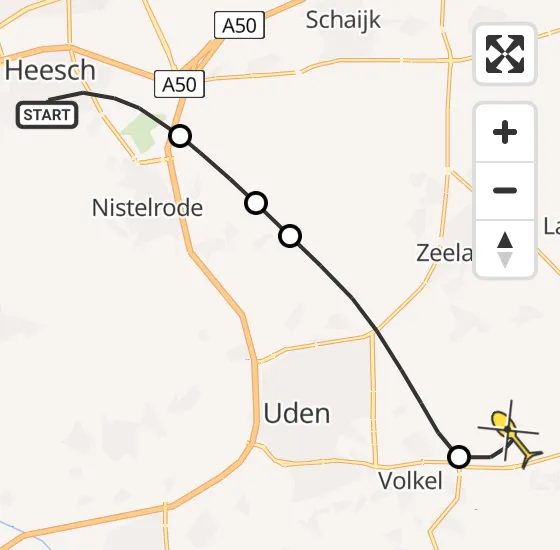 Vlucht Traumahelikopter PH-HVB van Heesch naar Vliegbasis Volkel op zondag 23 juni 2024 18:30