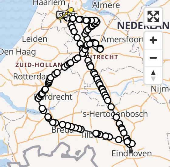 Vlucht Politiehelikopter PH-PXC van Schiphol naar Schiphol op zondag 23 juni 2024 19:47