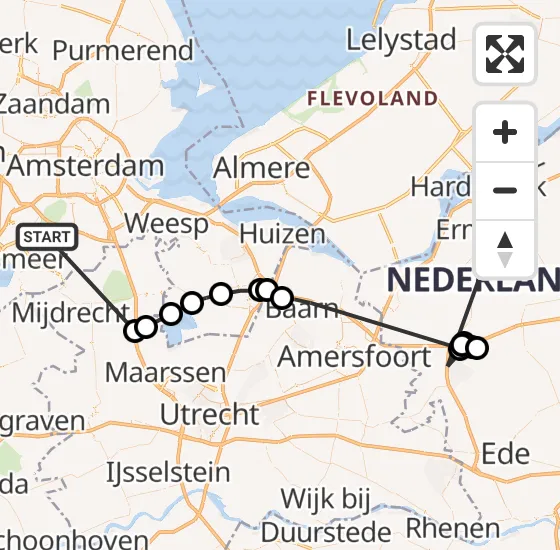 Vlucht Politiehelikopter PH-PXY van Amstelveen naar Hierden op zondag 23 juni 2024 17:56
