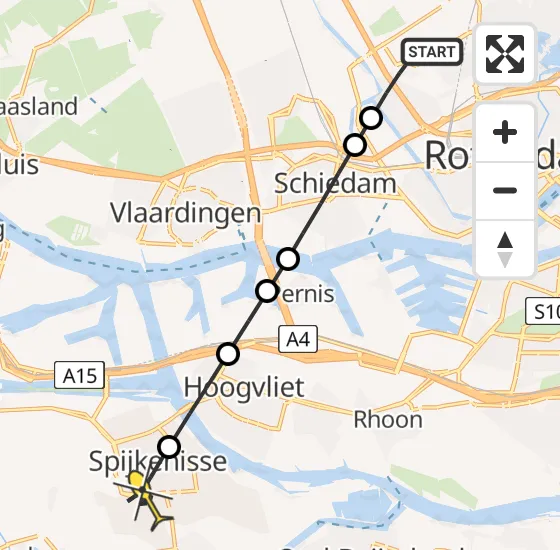 Vlucht Traumahelikopter PH-UMC van Rotterdam The Hague Airport naar Spijkenisse op zondag 23 juni 2024 18:35