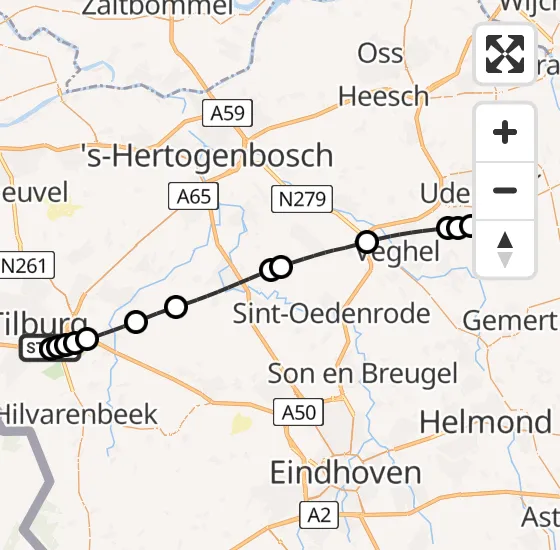 Vlucht Traumahelikopter PH-HVB van Tilburg naar Vliegbasis Volkel op zondag 23 juni 2024 18:57