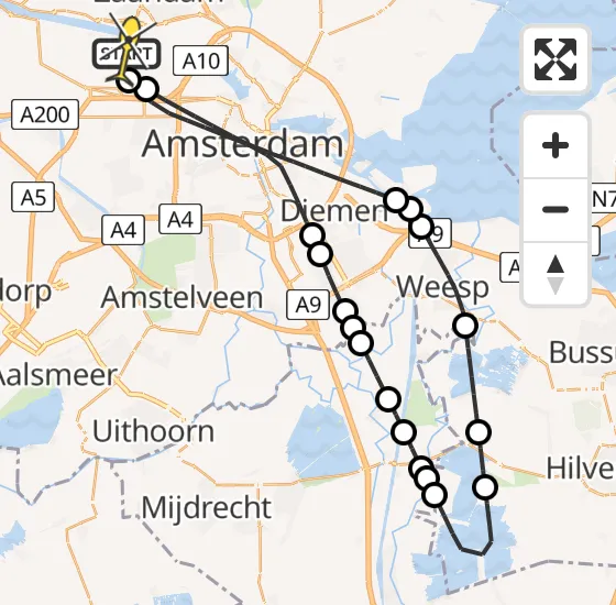Vlucht Traumahelikopter PH-DOC van Amsterdam Heliport naar Amsterdam Heliport op zondag 23 juni 2024 19:43