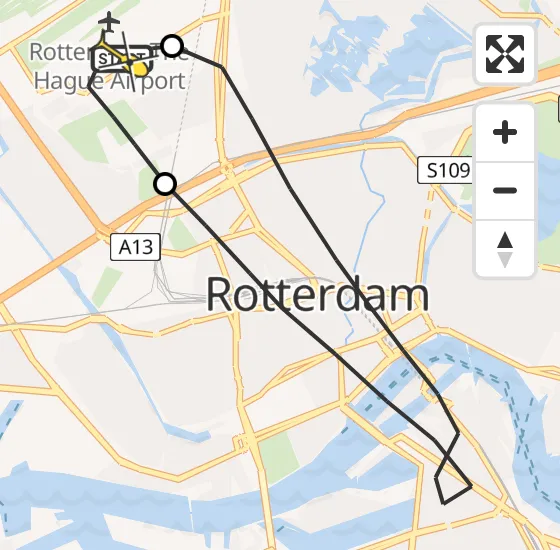 Vlucht Traumahelikopter PH-UMC van Rotterdam The Hague Airport naar Rotterdam The Hague Airport op maandag 24 juni 2024 12:03