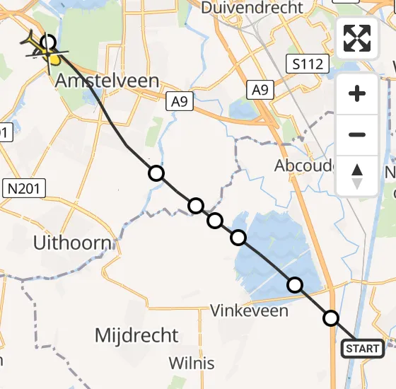 Vlucht Politiehelikopter PH-PXX van Nieuwersluis naar Schiphol op maandag 24 juni 2024 12:39