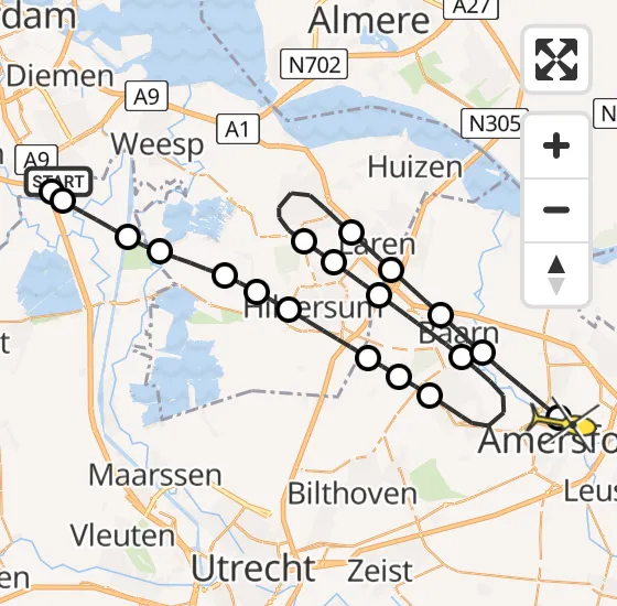 Vlucht Traumahelikopter PH-DOC van Academisch Medisch Centrum (AMC) naar Amersfoort op maandag 24 juni 2024 14:35