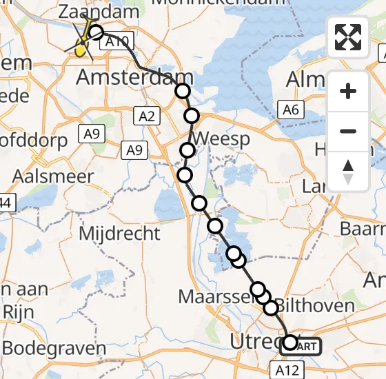 Vlucht Traumahelikopter PH-DOC van Universitair Medisch Centrum Utrecht naar Amsterdam Heliport op maandag 24 juni 2024 15:33