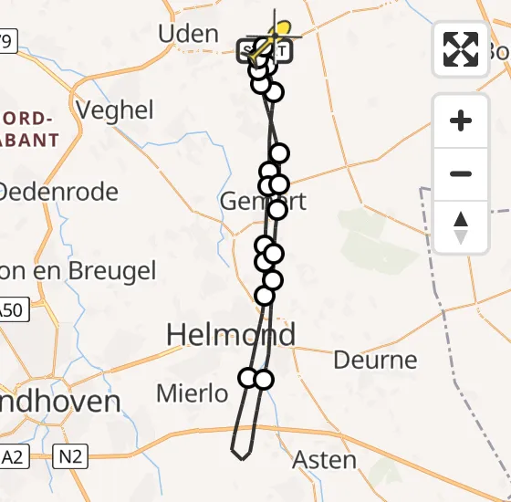 Vlucht Traumahelikopter PH-HVB van Vliegbasis Volkel naar Vliegbasis Volkel op maandag 24 juni 2024 21:32