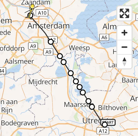 Vlucht Traumahelikopter PH-DOC van Universitair Medisch Centrum Utrecht naar Amsterdam Heliport op dinsdag 25 juni 2024 0:25