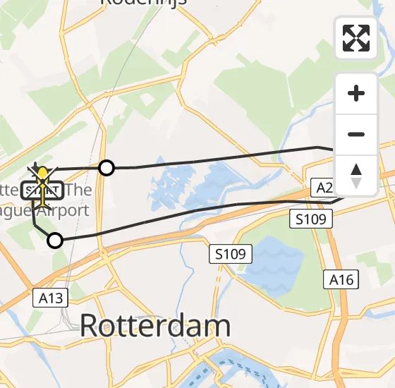 Vlucht Traumahelikopter PH-UMC van Rotterdam The Hague Airport naar Rotterdam The Hague Airport op dinsdag 25 juni 2024 7:49