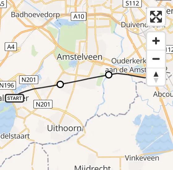 Vlucht Traumahelikopter PH-DOC van Aalsmeer naar Academisch Medisch Centrum (AMC) op dinsdag 25 juni 2024 22:31