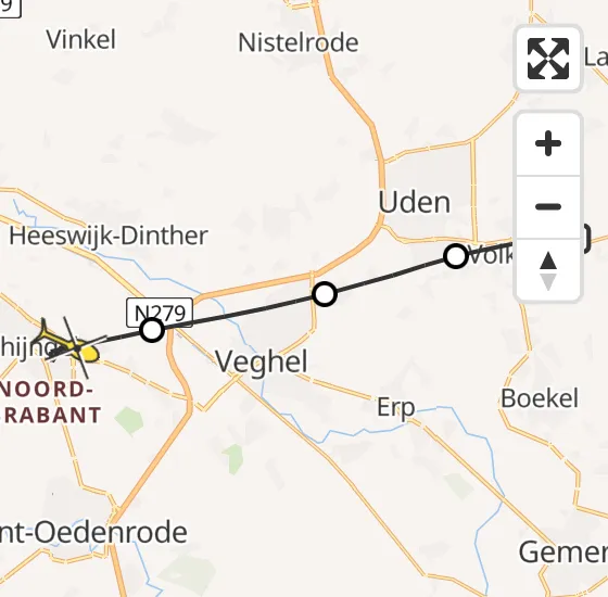 Vlucht Traumahelikopter PH-HVB van Vliegbasis Volkel naar Schijndel op woensdag 26 juni 2024 6:48