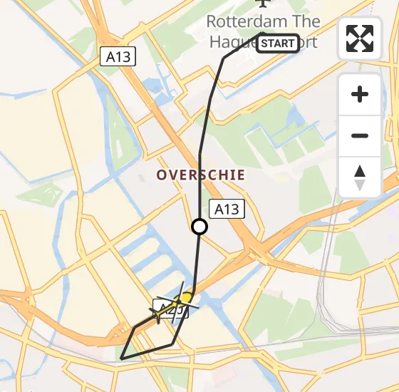 Vlucht Traumahelikopter PH-UMC van Rotterdam The Hague Airport naar Rotterdam op woensdag 26 juni 2024 10:04
