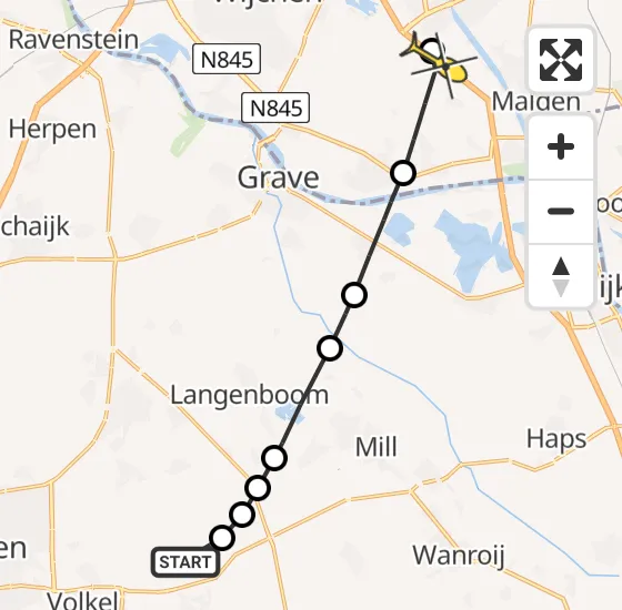 Vlucht Traumahelikopter PH-HVB van Vliegbasis Volkel naar Nijmegen op woensdag 26 juni 2024 12:01