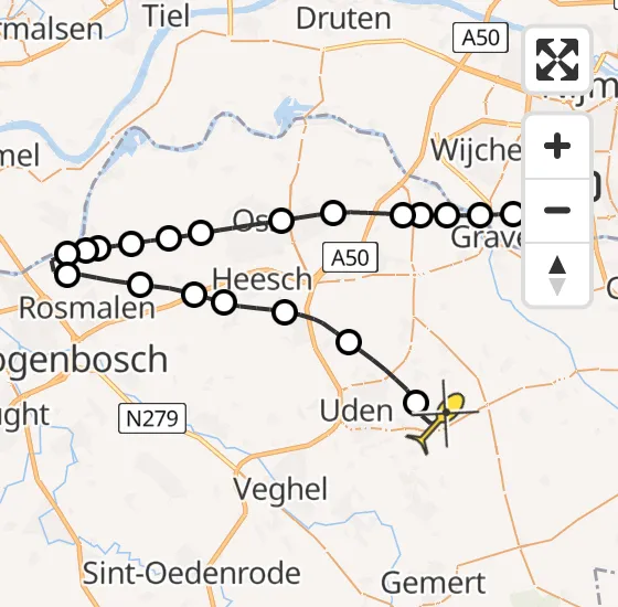 Vlucht Traumahelikopter PH-HVB van Overasselt naar Vliegbasis Volkel op woensdag 26 juni 2024 12:29