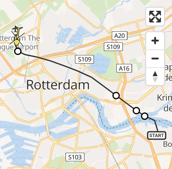 Vlucht Traumahelikopter PH-UMC van Rotterdam naar Rotterdam The Hague Airport op woensdag 26 juni 2024 15:44