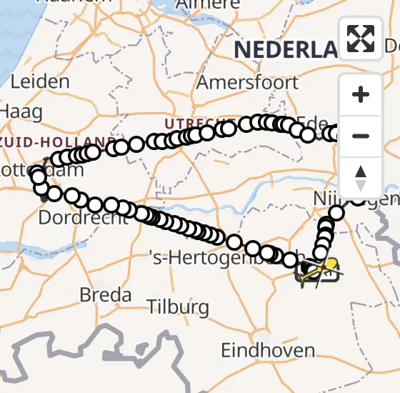 Vlucht Politiehelikopter PH-PXF van Vliegbasis Volkel naar Vliegbasis Volkel op woensdag 26 juni 2024 16:24