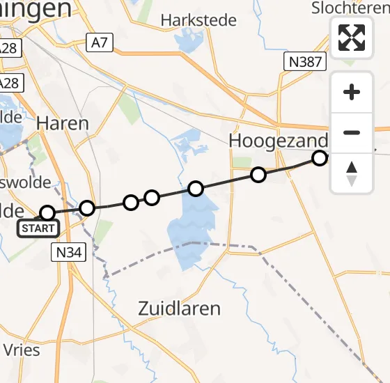 Vlucht Traumahelikopter PH-MAA van Groningen Airport Eelde naar Sappemeer op donderdag 27 juni 2024 15:34