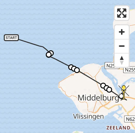 Vlucht Kustwachthelikopter PH-NCG van  naar Vliegveld Midden-Zeeland op donderdag 27 juni 2024 16:58