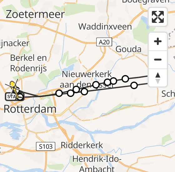 Vlucht Traumahelikopter PH-UMC van Rotterdam The Hague Airport naar Rotterdam The Hague Airport op donderdag 27 juni 2024 17:54