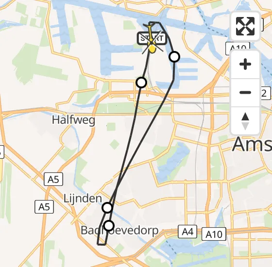 Vlucht Traumahelikopter PH-DOC van Amsterdam Heliport naar Amsterdam Heliport op donderdag 27 juni 2024 19:14