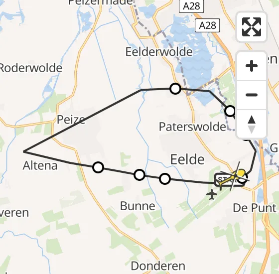 Vlucht Traumahelikopter PH-MAA van Groningen Airport Eelde naar Groningen Airport Eelde op donderdag 27 juni 2024 19:39