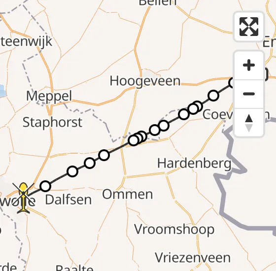 Vlucht Traumahelikopter PH-MAA van Holsloot naar Zwolle op donderdag 27 juni 2024 21:55