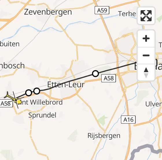 Vlucht Traumahelikopter PH-UMC van Breda naar Breda International Airport op vrijdag 28 juni 2024 2:40