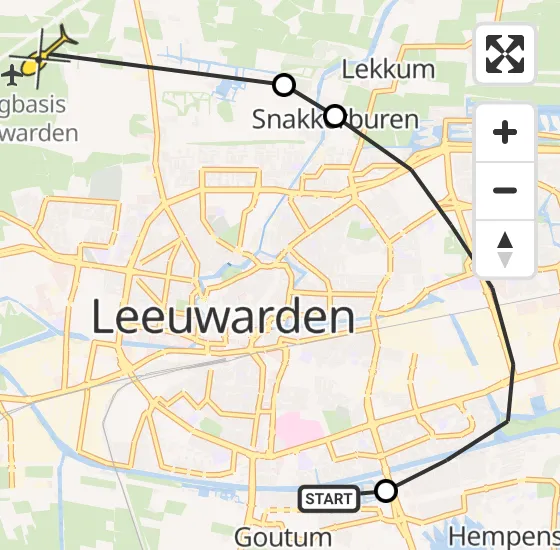 Vlucht Ambulancehelikopter PH-HOW van Goutum naar Vliegbasis Leeuwarden op vrijdag 28 juni 2024 4:38